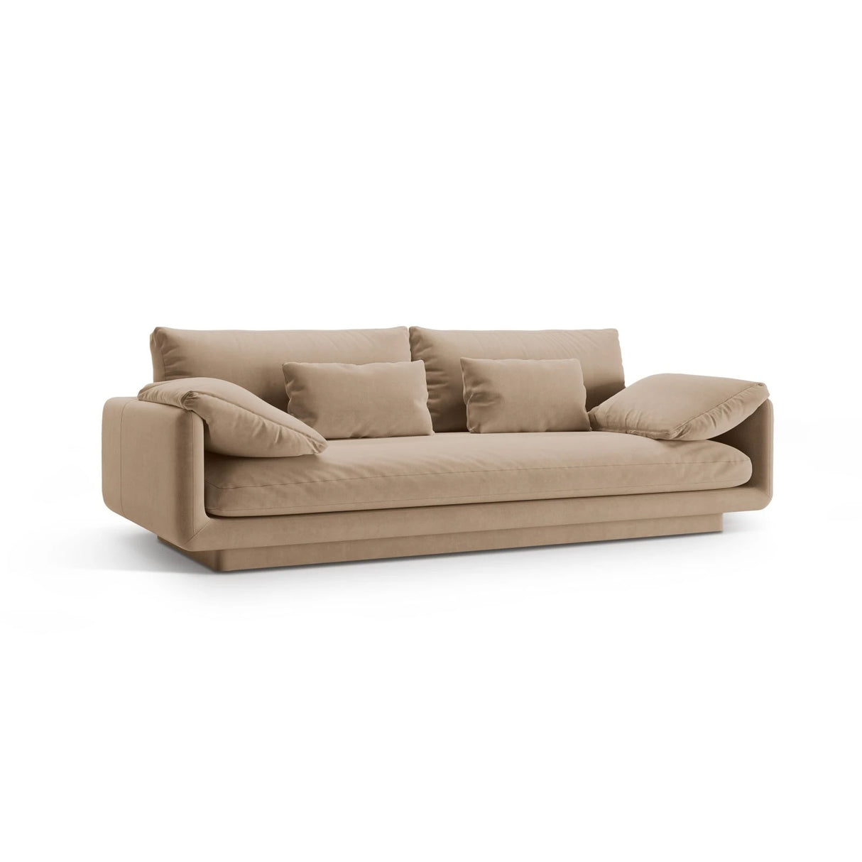Torino 3-Sitzer Sofa aus Samt (CasLio) in Sand, 220x103 cm – Bild 3