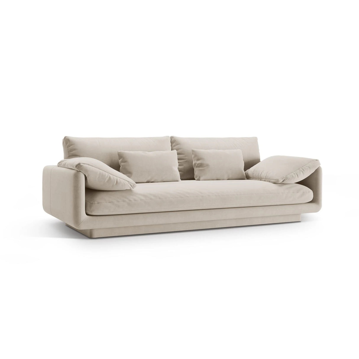 Torino 3-Sitzer Sofa aus Samt oder Strukturstoff, 220x103 cm – Bild 3