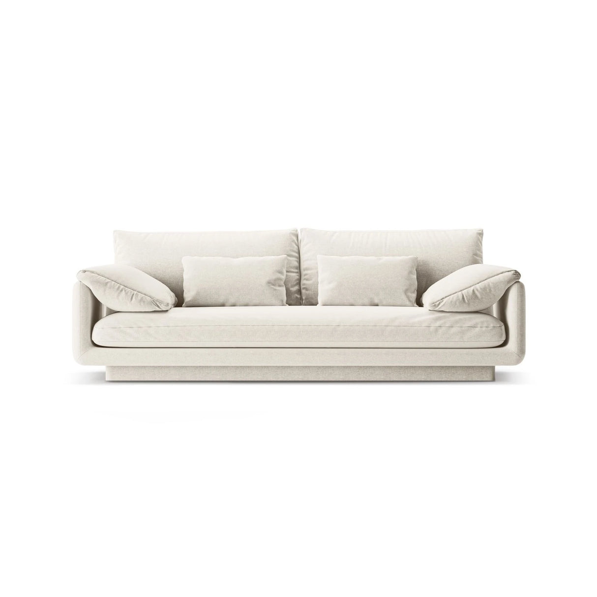Torino 3-Sitzer Sofa aus Strukturierter Stoff (Win02) in Elfenbein, 220x103 cm – Bild 1