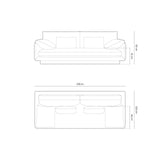 Torino 3-Sitzer Sofa aus Strukturierter Stoff (Win05) in Leichtes Beige, 220x103 cm – Bild 2