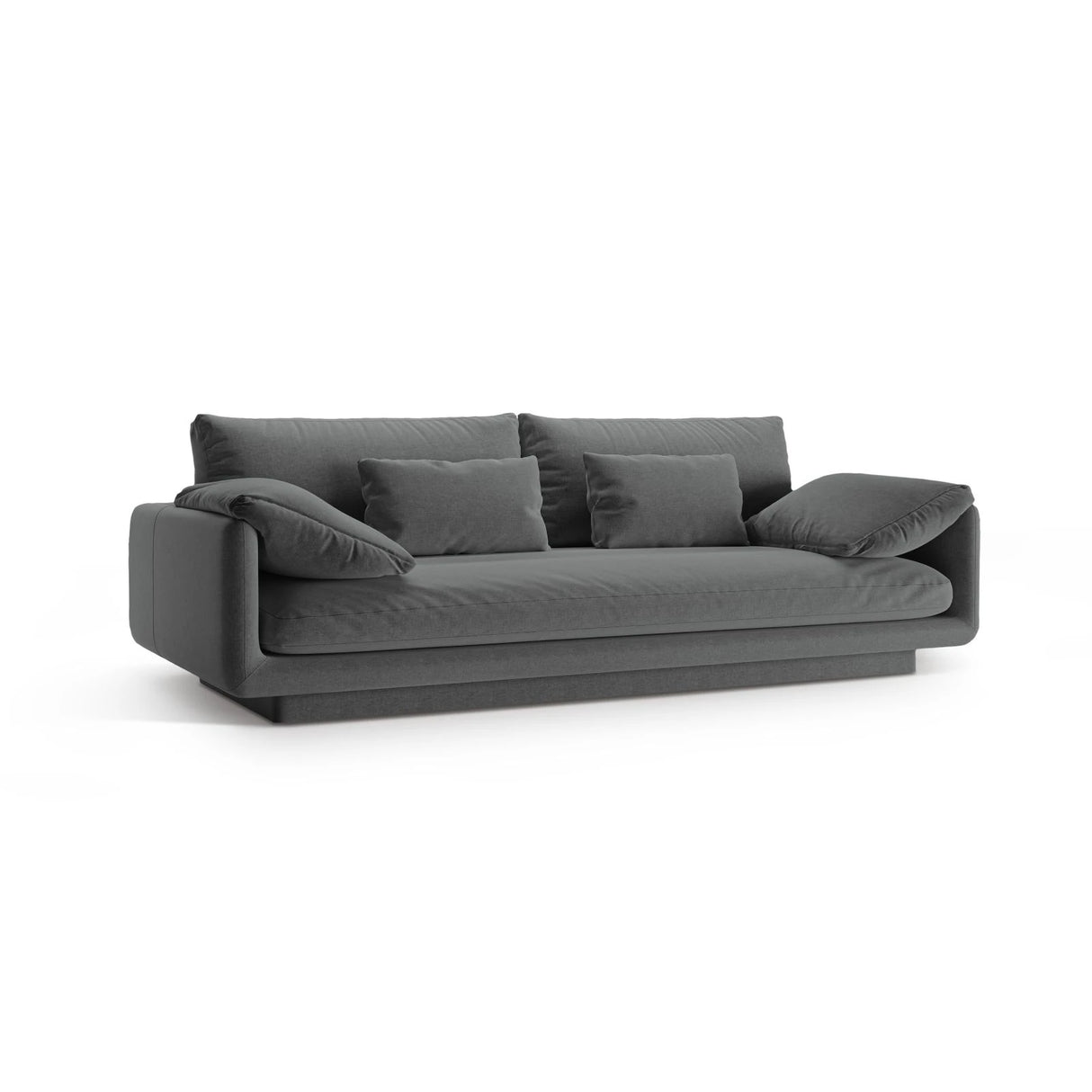 Torino 3-Sitzer Sofa aus Strukturierter Stoff (Win89) in Dunkelgrau, 220x103 cm – Bild 3