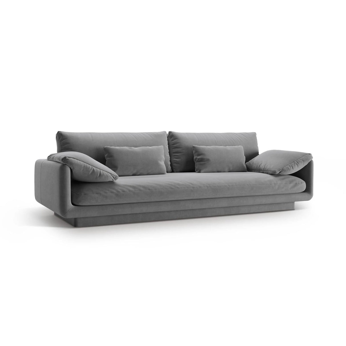 Torino 4-Sitzer Sofa aus Samt (CasAsh) in Hellgrau, 250x103 cm – Bild 3