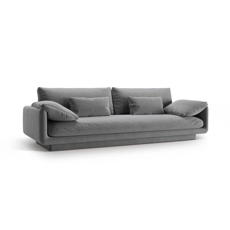 Torino 4-Sitzer Sofa aus Samt (CasAsh) in Hellgrau, 250x103 cm – Bild 3