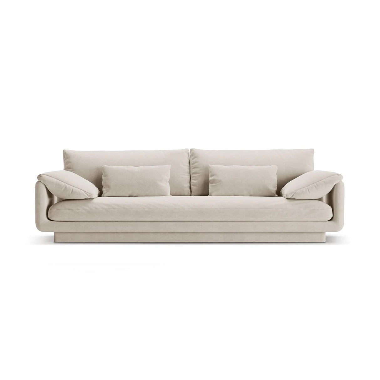 Torino 4-Sitzer Sofa aus Samt oder Strukturstoff, 250x103 cm – Bild 1