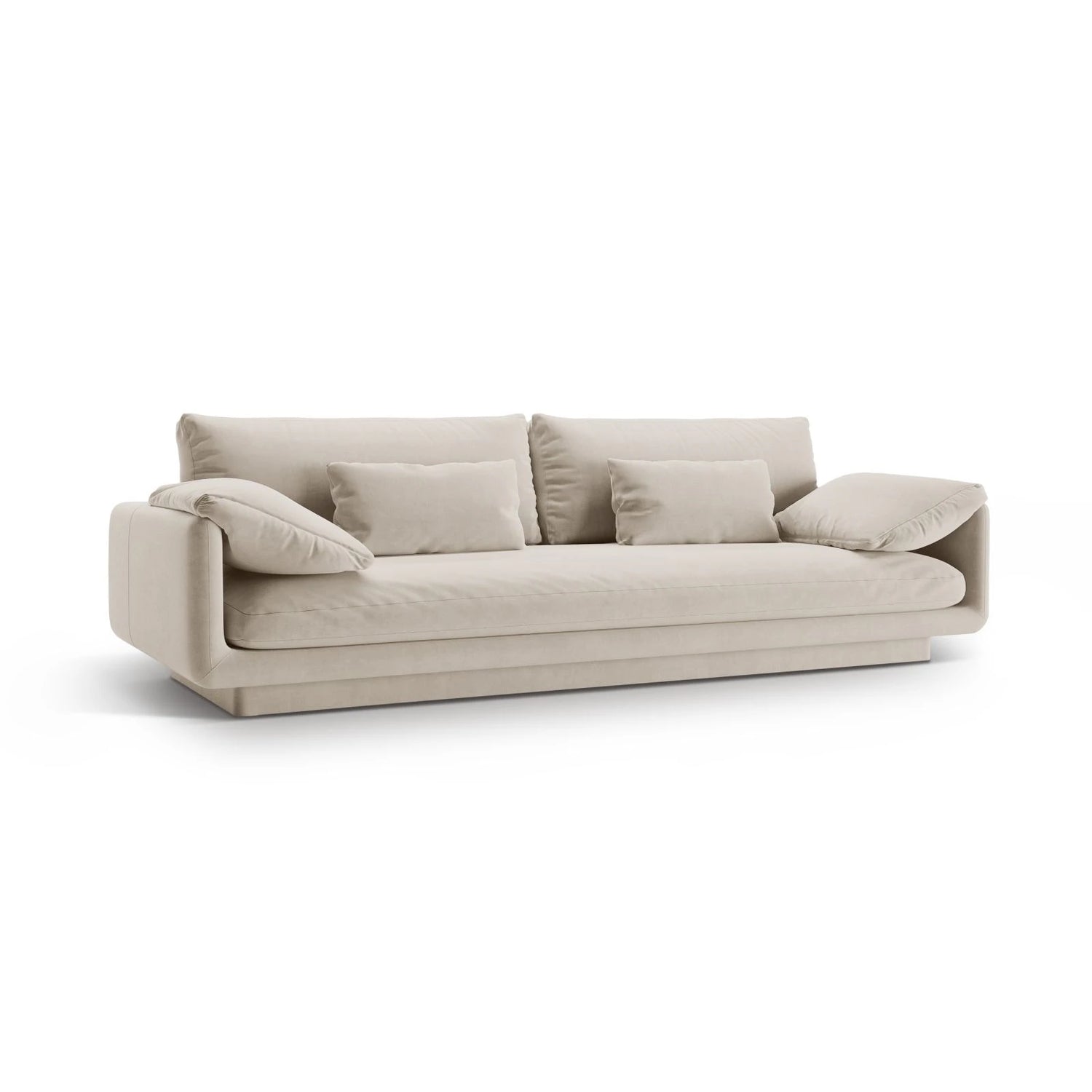 Torino 4-Sitzer Sofa aus Samt oder Strukturstoff, 250x103 cm – Bild 3