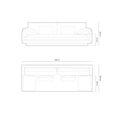 Torino 4-Sitzer Sofa aus Strukturierter Stoff (Win77) in Marineblau, 250x103 cm – Bild 2