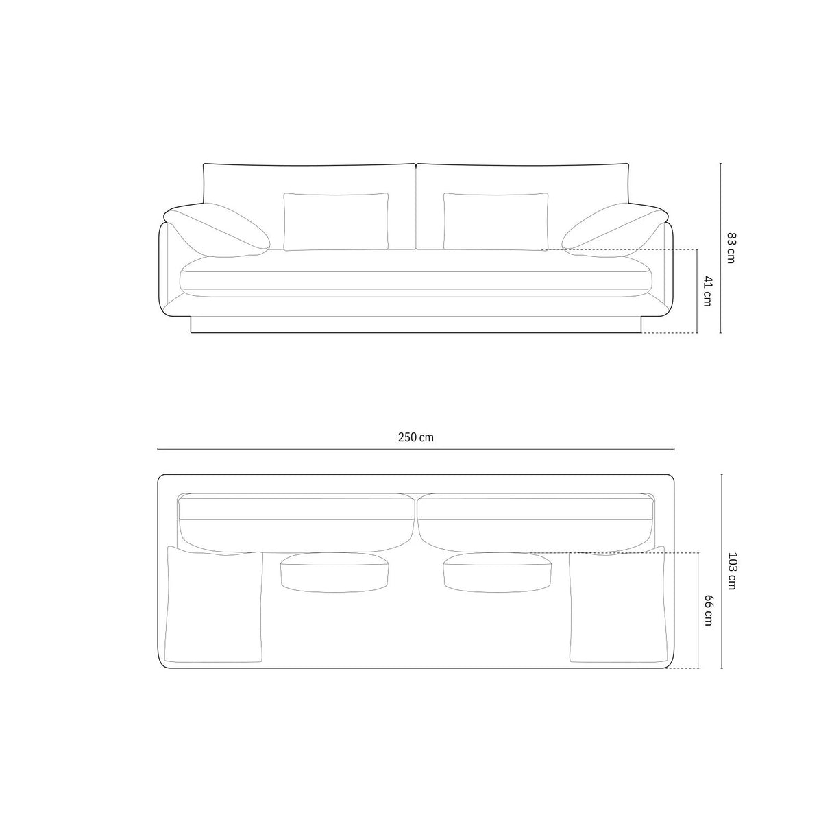 Torino 4-Sitzer Sofa aus Strukturierter Stoff (Win84) in Hellgrau, 250x103 cm – Bild 2