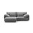 Torino Ecksofa, Linke Seite, aus Samt (CasAsh) in Hellgrau, 220x170 cm – Bild 1