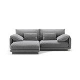 Torino Ecksofa, Linke Seite, aus Samt (CasAsh) in Hellgrau, 220x170 cm – Bild 1