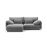 Torino Ecksofa, Linke Seite, aus Samt (CasAsh) in Hellgrau, 220x170 cm – Bild 1