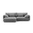 Torino Ecksofa, Linke Seite, aus Samt (CasAsh) in Hellgrau, 250x170 cm – Bild 1