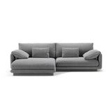 Torino Ecksofa, Linke Seite, aus Samt (CasAsh) in Hellgrau, 250x170 cm – Bild 1