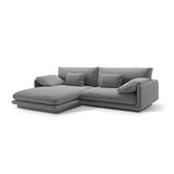 Torino Ecksofa, Linke Seite, aus Samt (CasAsh) in Hellgrau, 250x170 cm – Bild 3