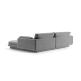 Torino Ecksofa, Linke Seite, aus Samt (CasAsh) in Hellgrau, 250x170 cm – Bild 4