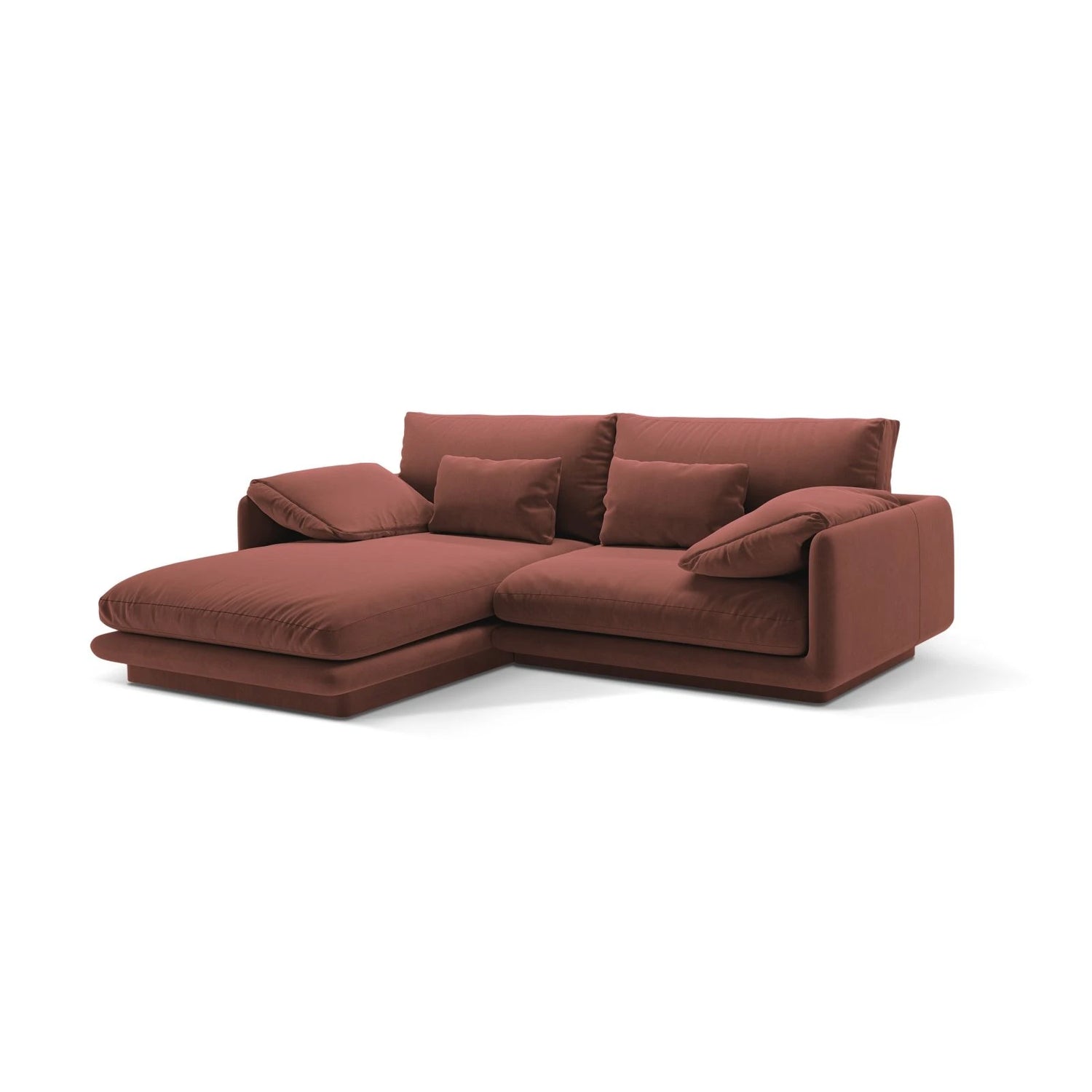 Torino Ecksofa, Linke Seite, aus Samt (CasCuo) in Cuoio, 220x170 cm – Bild 3