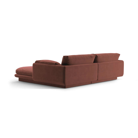 Torino Ecksofa, Linke Seite, aus Samt (CasCuo) in Cuoio, 220x170 cm – Bild 4