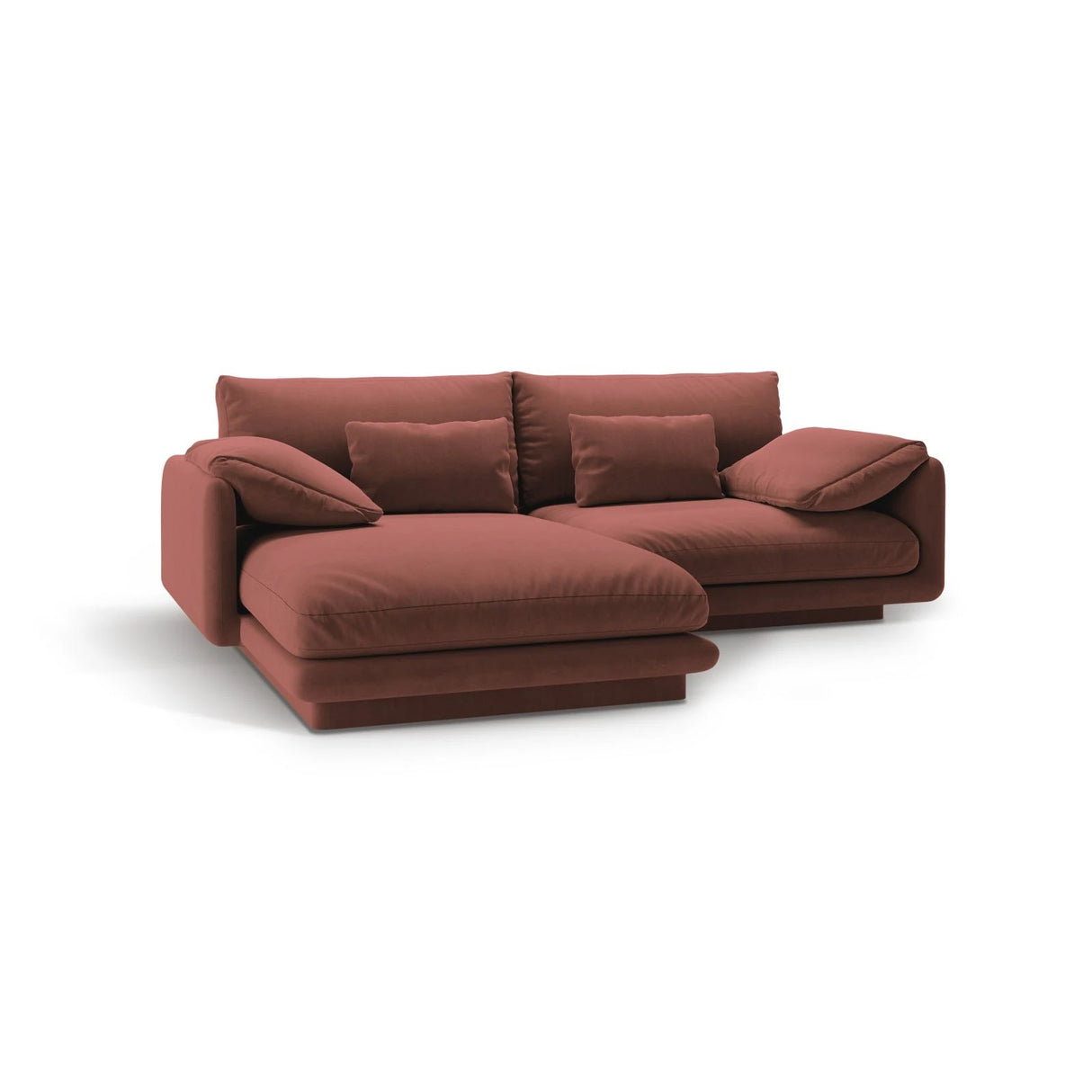 Torino Ecksofa, Linke Seite, aus Samt (CasCuo) in Cuoio, 220x170 cm – Bild 5