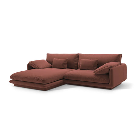 Torino Ecksofa, Linke Seite, aus Samt (CasCuo) in Cuoio, 250x170 cm – Bild 3