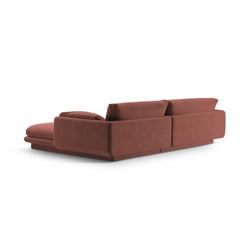 Torino Ecksofa, Linke Seite, aus Samt (CasCuo) in Cuoio, 250x170 cm – Bild 4