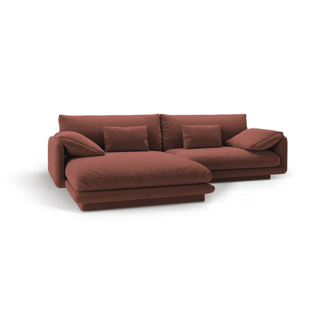 Torino Ecksofa, Linke Seite, aus Samt (CasCuo) in Cuoio, 250x170 cm – Bild 5