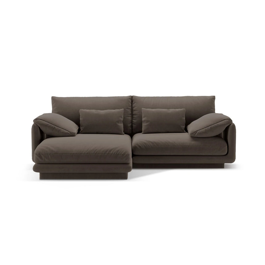 Torino Ecksofa, Linke Seite, aus Samt (CasEbo) in Ebony, 220x170 cm – Bild 1