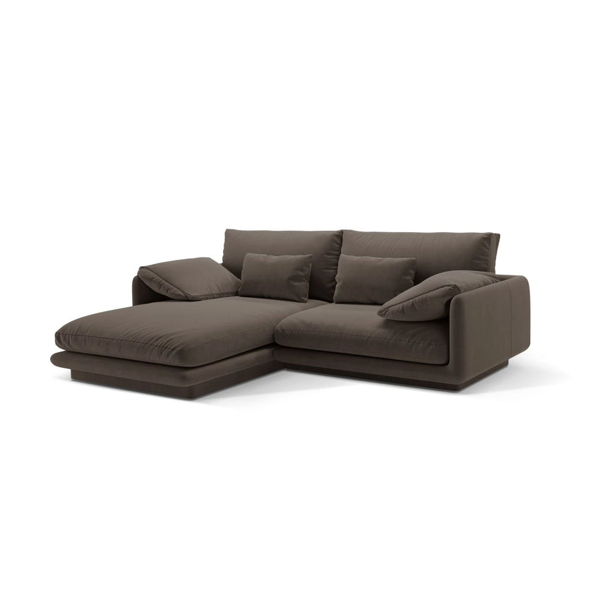 Torino Ecksofa, Linke Seite, aus Samt (CasEbo) in Ebony, 220x170 cm – Bild 3