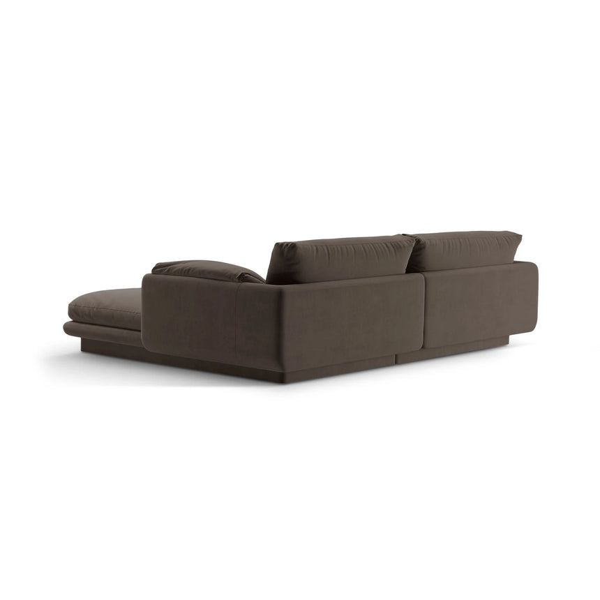 Torino Ecksofa, Linke Seite, aus Samt (CasEbo) in Ebony, 220x170 cm – Bild 4