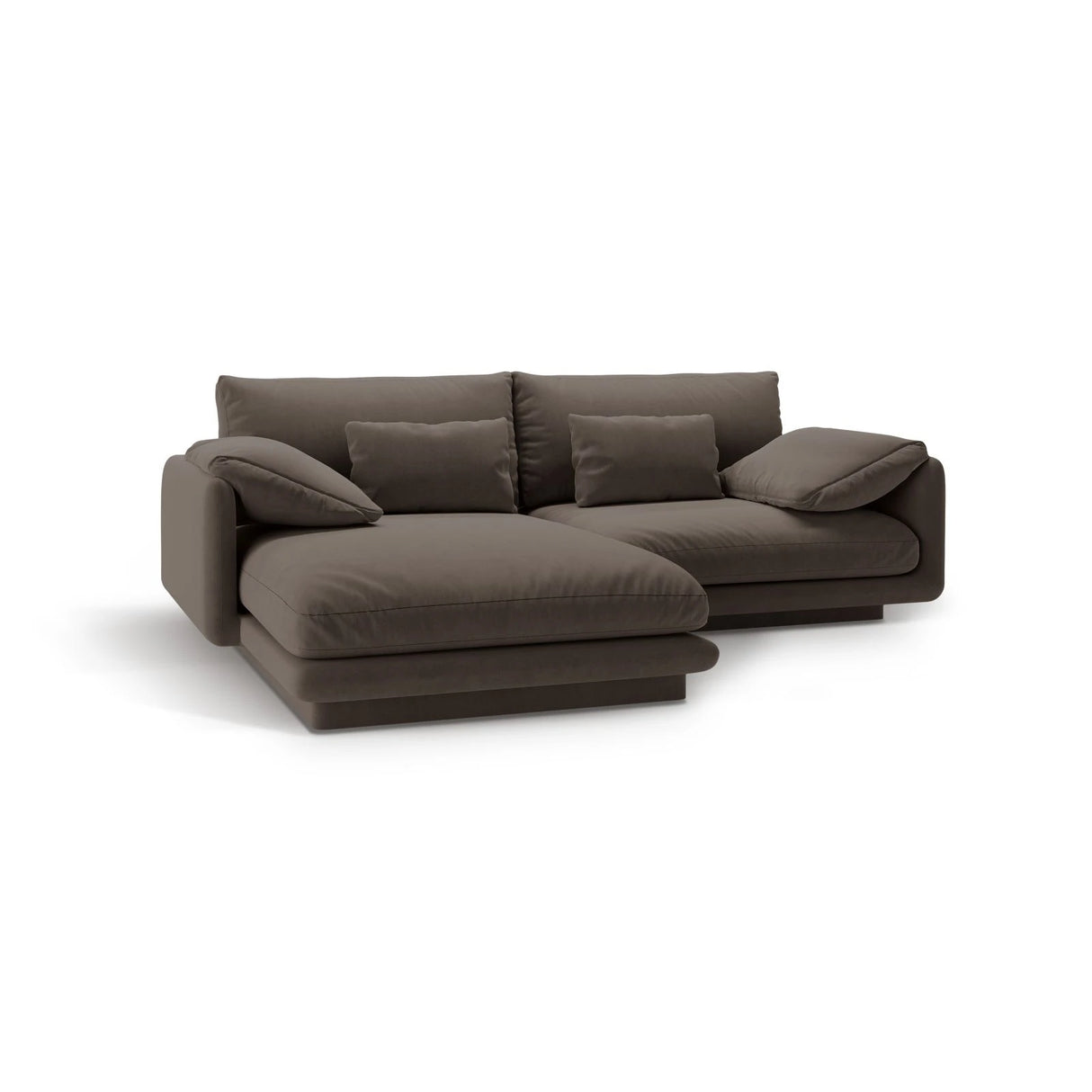 Torino Ecksofa, Linke Seite, aus Samt (CasEbo) in Ebony, 220x170 cm – Bild 5