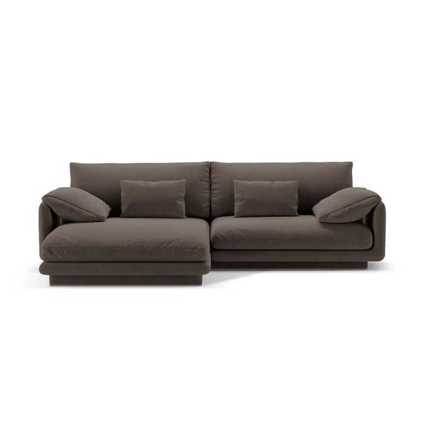 Torino Ecksofa, Linke Seite, aus Samt (CasEbo) in Ebony, 250x170 cm – Bild 1