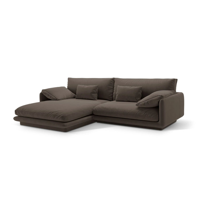 Torino Ecksofa, Linke Seite, aus Samt (CasEbo) in Ebony, 250x170 cm – Bild 3
