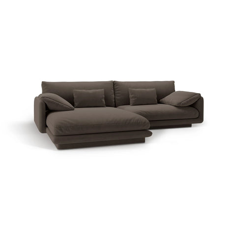 Torino Ecksofa, Linke Seite, aus Samt (CasEbo) in Ebony, 250x170 cm – Bild 5