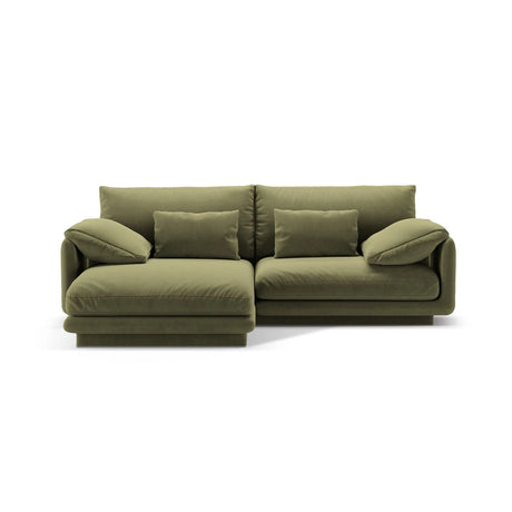 Torino Ecksofa, Linke Seite, aus Samt (CasFor) in Light Green, 220x170 cm – Bild 1