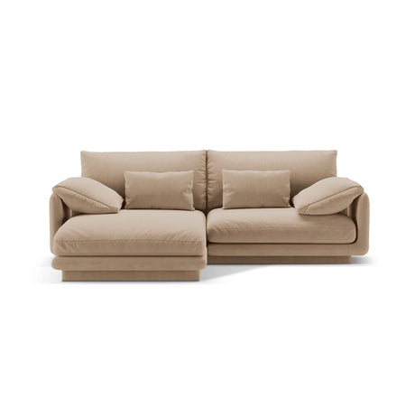 Torino Ecksofa, Linke Seite, aus Samt (CasLio) in Sand, 220x170 cm – Bild 1