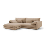 Torino Ecksofa, Linke Seite, aus Samt (CasLio) in Sand, 250x170 cm – Bild 3