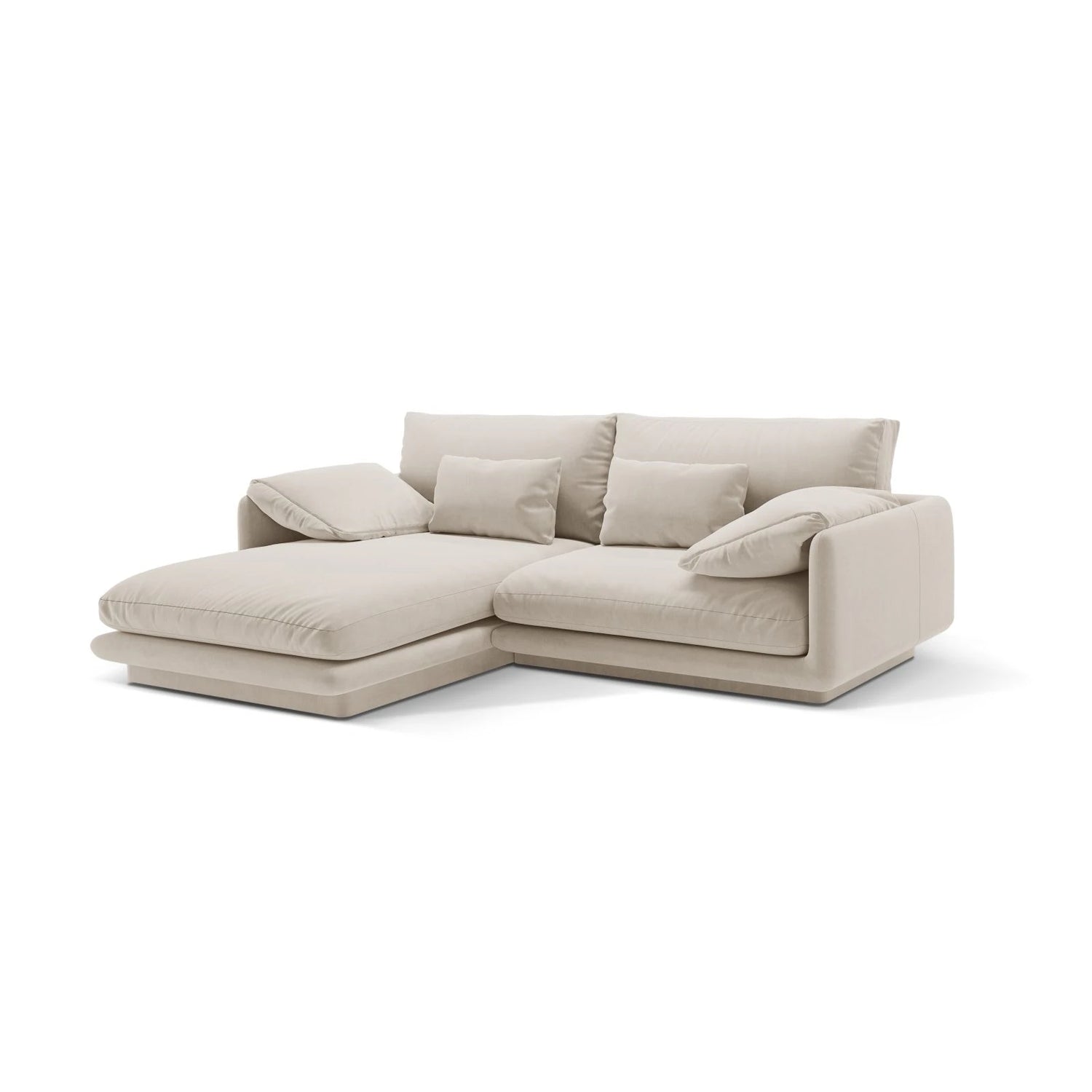 Torino Ecksofa, Linke Seite, aus Samt oder Strukturstoff, 220x170 cm – Bild 3