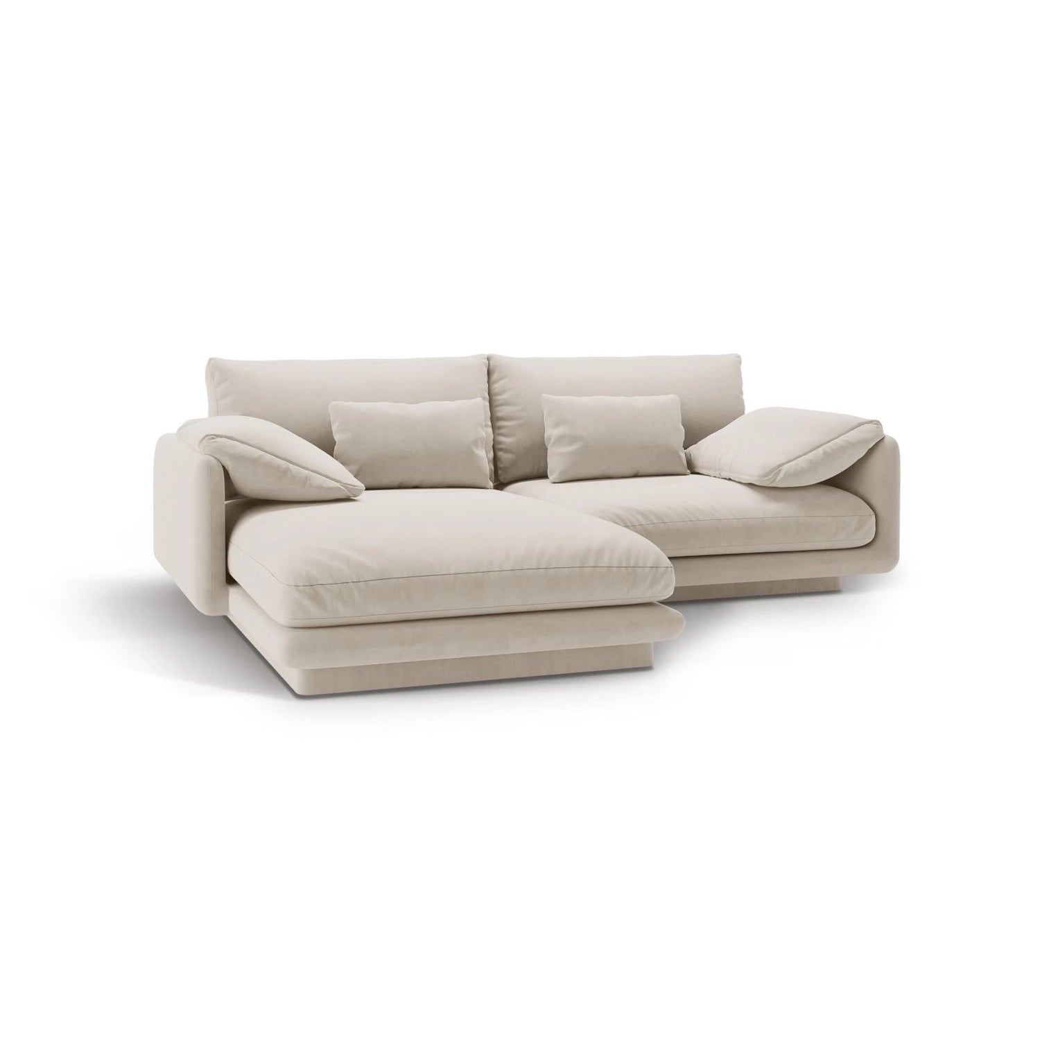 Torino Ecksofa, Linke Seite, aus Samt oder Strukturstoff, 220x170 cm – Bild 5