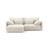 Torino Ecksofa, Linke Seite, aus Strukturierter Stoff (Win02) in Elfenbein, 220x170 cm – Bild 1