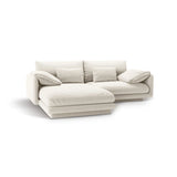 Torino Ecksofa, Linke Seite, aus Strukturierter Stoff (Win02) in Elfenbein, 220x170 cm – Bild 5