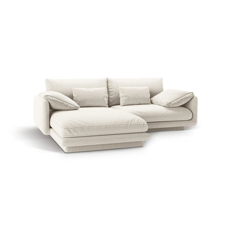 Torino Ecksofa, Linke Seite, aus Strukturierter Stoff (Win02) in Elfenbein, 220x170 cm – Bild 5