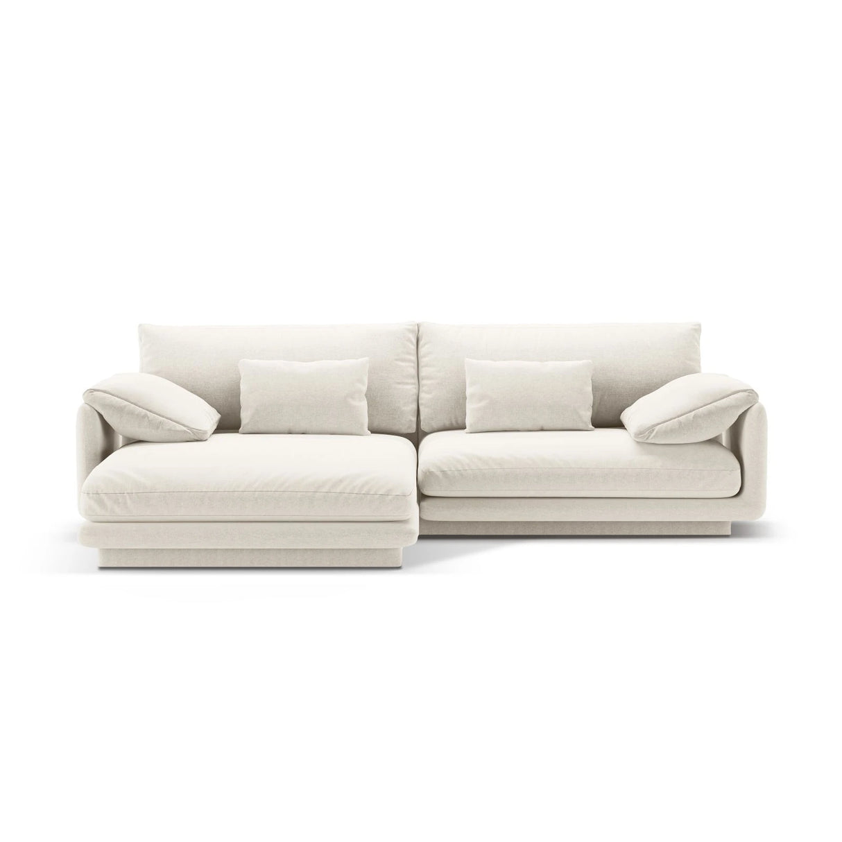 Torino Ecksofa, Linke Seite, aus Strukturierter Stoff (Win02) in Elfenbein, 250x170 cm – Bild 1
