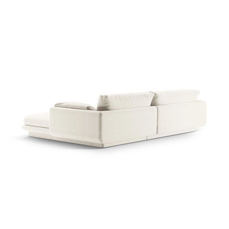 Torino Ecksofa, Linke Seite, aus Strukturierter Stoff (Win02) in Elfenbein, 250x170 cm – Bild 4