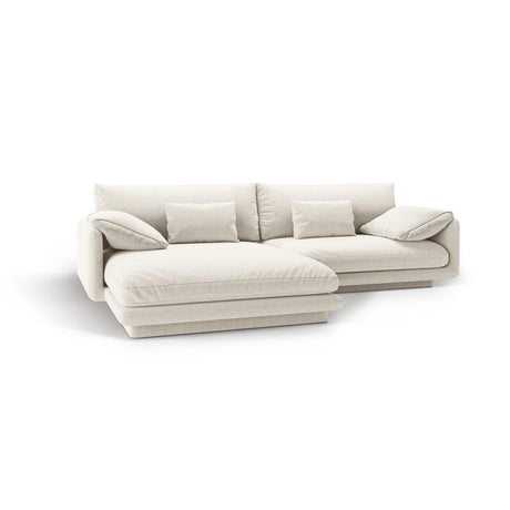 Torino Ecksofa, Linke Seite, aus Strukturierter Stoff (Win02) in Elfenbein, 250x170 cm – Bild 5