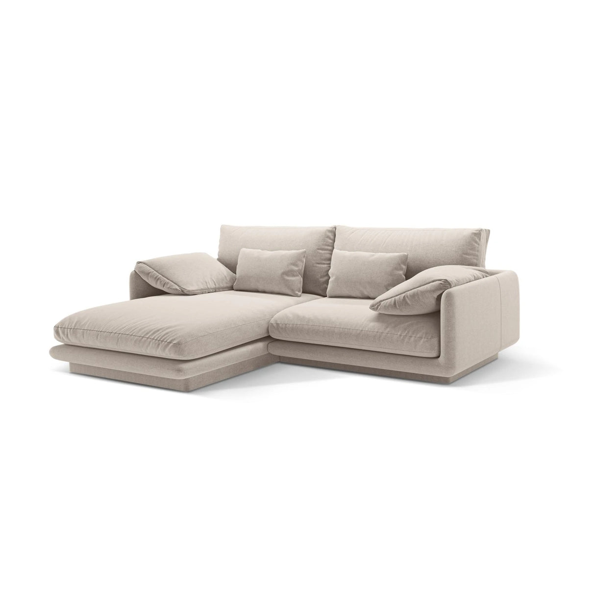 Torino Ecksofa, Linke Seite, aus Strukturierter Stoff (Win05) in Leichtes Beige, 220x170 cm – Bild 3