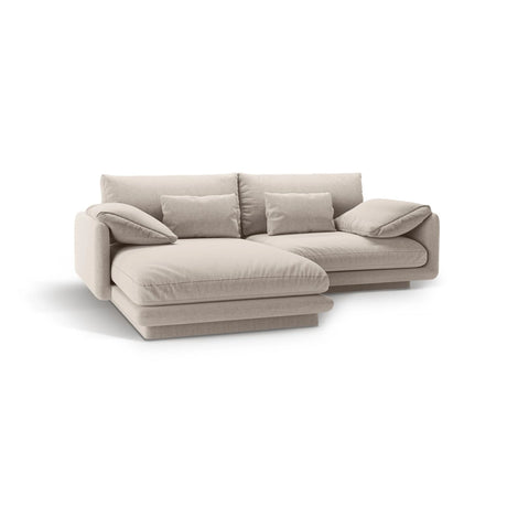 Torino Ecksofa, Linke Seite, aus Strukturierter Stoff (Win05) in Leichtes Beige, 220x170 cm – Bild 5