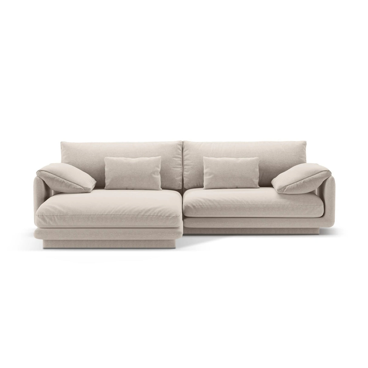 Torino Ecksofa, Linke Seite, aus Strukturierter Stoff (Win05) in Leichtes Beige, 250x170 cm – Bild 1