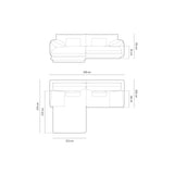 Torino Ecksofa, Linke Seite, aus Strukturierter Stoff (Win05) in Leichtes Beige, 250x170 cm – Bild 2