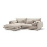 Torino Ecksofa, Linke Seite, aus Strukturierter Stoff (Win05) in Leichtes Beige, 250x170 cm – Bild 3