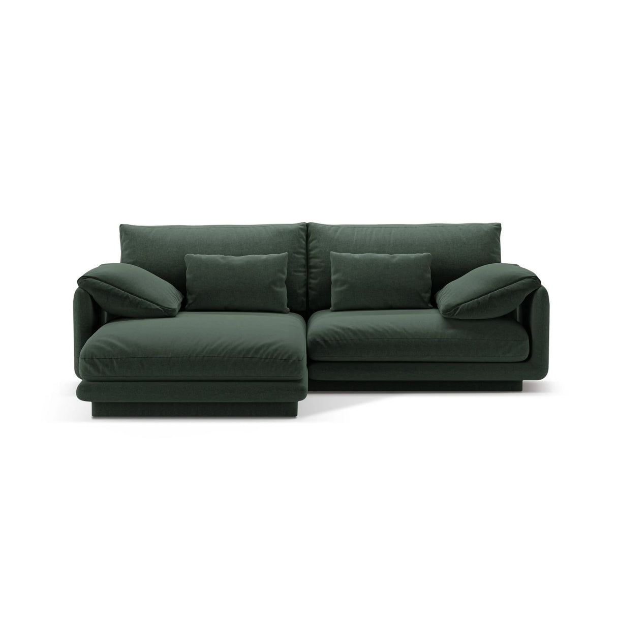 Torino Ecksofa, Linke Seite, aus Strukturierter Stoff (Win75) in Moss Green, 220x170 cm – Bild 1