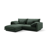 Torino Ecksofa, Linke Seite, aus Strukturierter Stoff (Win75) in Moss Green, 220x170 cm – Bild 3