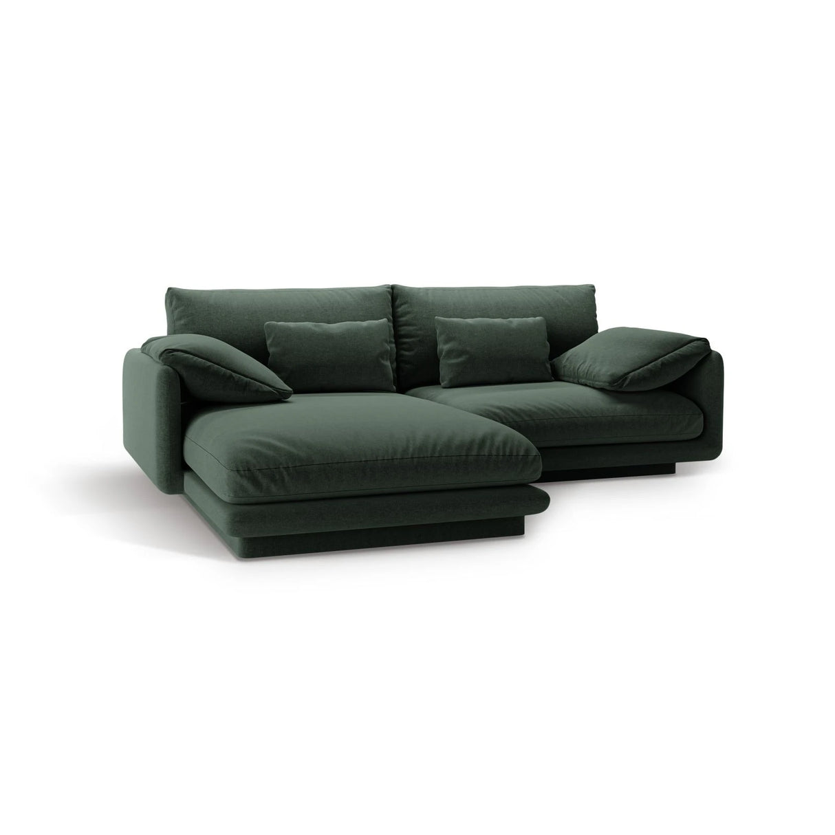 Torino Ecksofa, Linke Seite, aus Strukturierter Stoff (Win75) in Moss Green, 220x170 cm – Bild 5